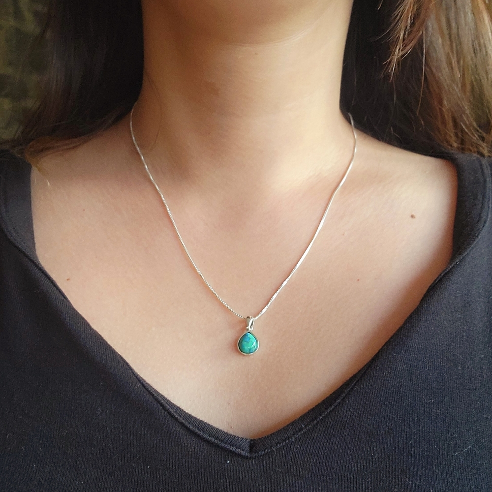 New Solid 925 Sterling Silver Genuine Turquoise D… - image 4